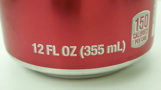 Volume on soda can