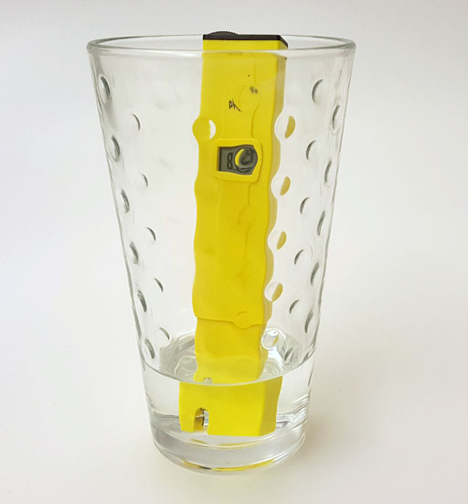 pH meter in glass with water
