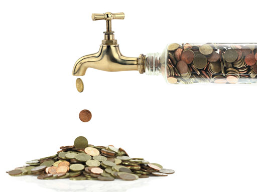 Coins out of faucet