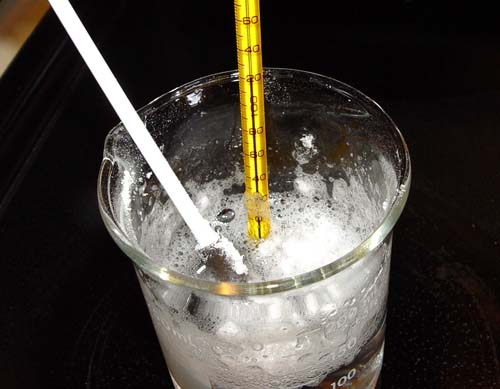 thermometer in beaker