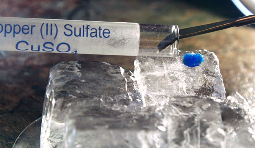 copper sulfate on ice