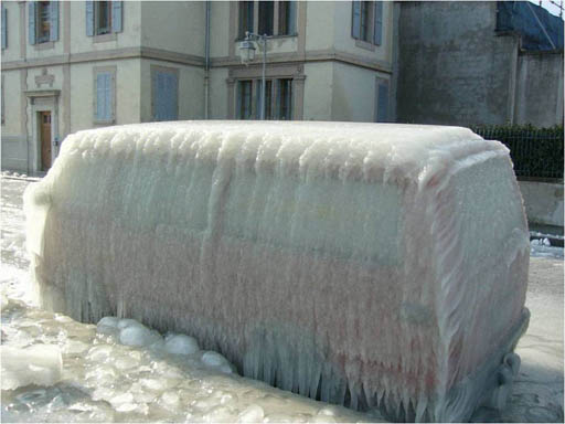 Van in ice