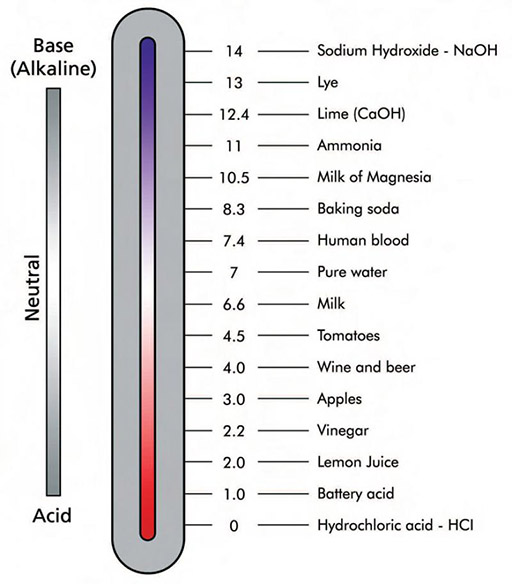 pH scale with fractional pH values