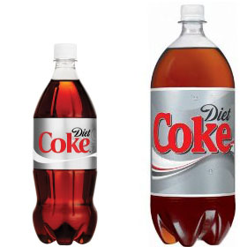 diet coke in 1 and 2 liter bottles