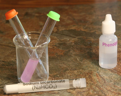 phenolphthalein in sodium bicarbonate