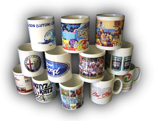 cups with printing on them