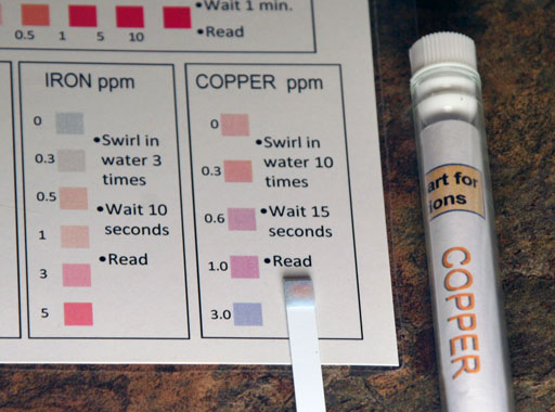reading copper test strip