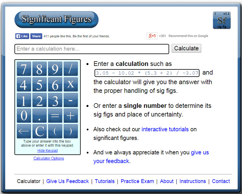 Significant Fiture Calculator image