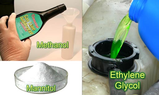 methanol, glycerol, and mannitol